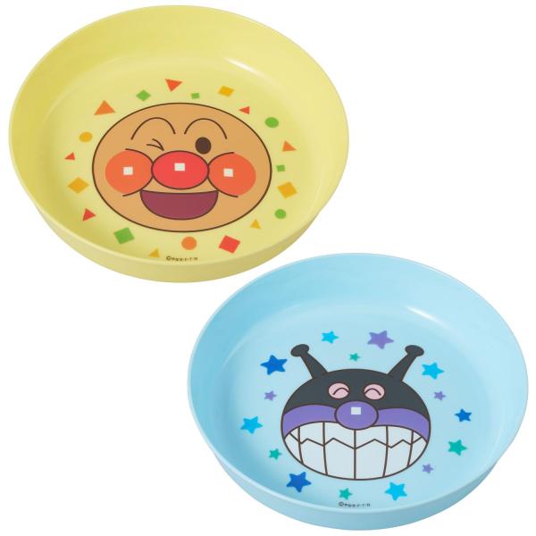 レック アンパンマン おやつプレート 2枚入 (直径16cm) / 日本製 / 2色2柄