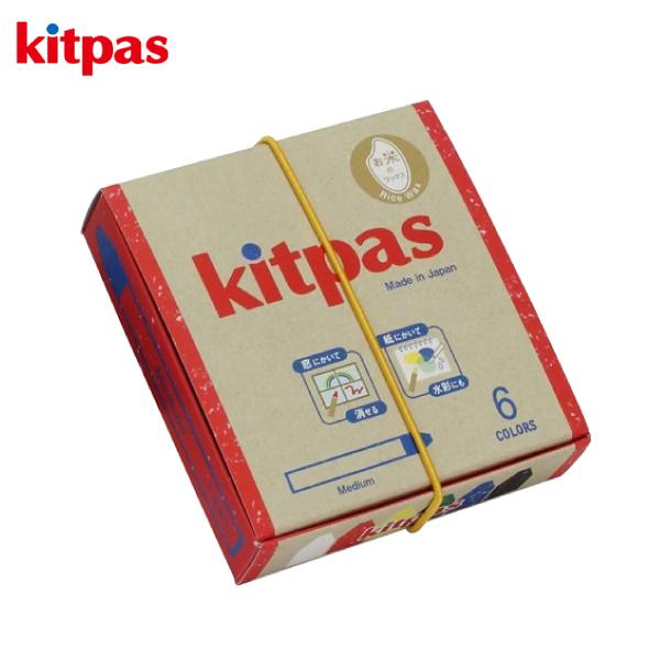 日本理化学工業株式会社 kitpas キットパスミディアム（RW）6色 KMRW-6C ライスワックス 安心・安全 学校 お店 オフィス 窓 ガラス