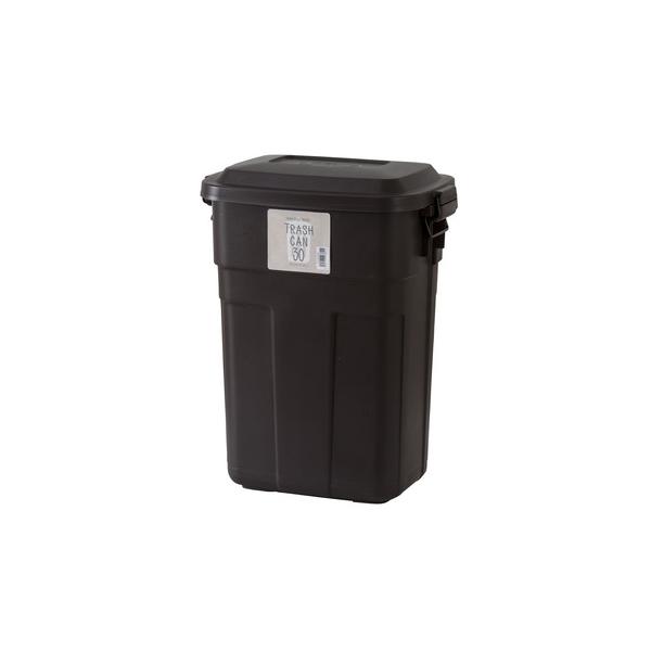 トラッシュカン30L（LFS-934BR/ブラウン）ゴミ箱　ごみ箱　ペール缶　ダストボックス　ダウンロック式フタ　屋外可　日本製　おしゃれ
