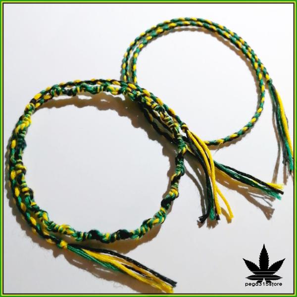 アンクレット　足用　ツイードMIX ジャマイカカラー　2本SET　メンズ　anklet016 送料無料