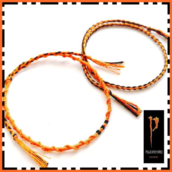 アンクレット　ミサンガ　３本ライン　２本セット　メンズ 　モンスターオレンジ　anklet177　送料無料