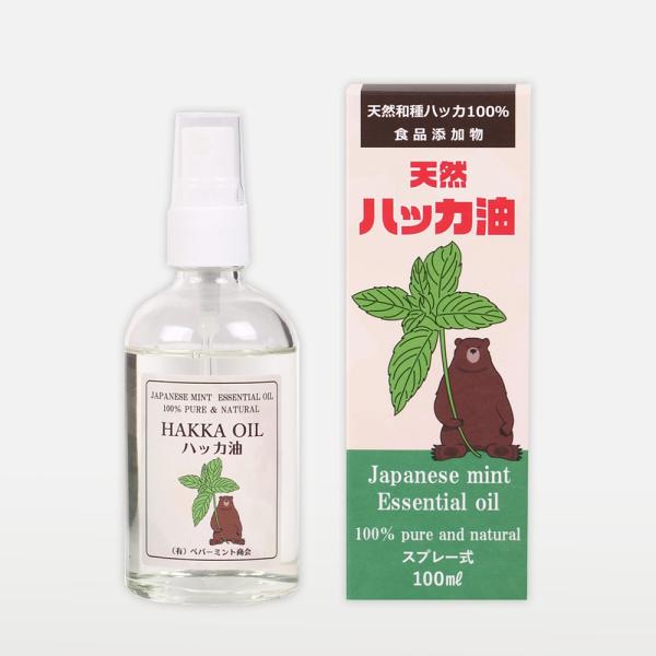 天然ハッカ油スプレー100ml ×1個 ペパーミント商会 ハッカ油 虫除け 消臭 ハッカ油スプレー マスク ミント 冷感 冷却 薄荷 ハッカ カメムシ対策