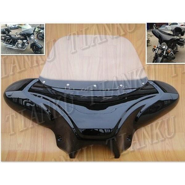 フロントカウル マスク ハーレー 汎用 フロント フェアリング スクリーン付 黒 Kw Flstc Flsts Fxst Fjhx イントルーダー A0655 バイクパーツ 10 125 ペコーマート 通販 Yahoo ショッピング