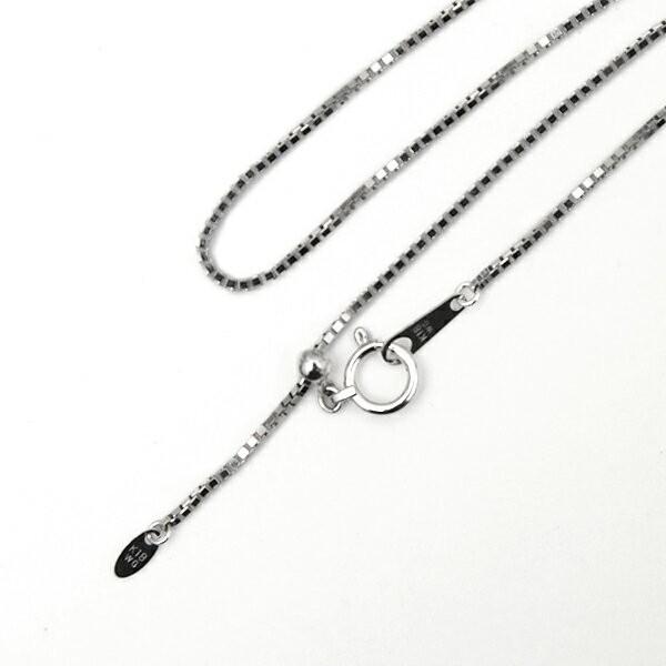 1.0mm幅 18金ホワイトゴールド ベネチアン チェーン ネックレス 60cm