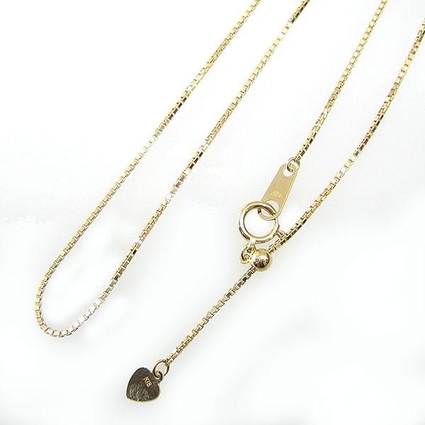 ✨K18 イエローゴールド ベネチアンチェーン ネックレス 45cm K18YG ベネチアン チェーンネックレス 0.8mm 45cm スライド式 送料無料