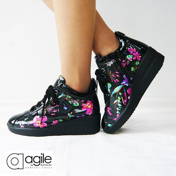 ルコライン アウトレット 靴 アージレ Agile By Ruco Line Must Lux エナメル調 無地 花柄 ファスナー付 黒 ブラック フラワー Agile 181bk 2904 2 ペンダント特価店 通販 Yahoo ショッピング