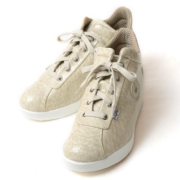 ルコライン スニーカー アージレ Agile Ruco Line 靴 Baby Croco ベビークロコ アイボリー色 ホワイトソール Agile 112ivwh サイドファスナー付き 数量限定品 3197 1 ペンダント特価店 通販 Yahoo ショッピング