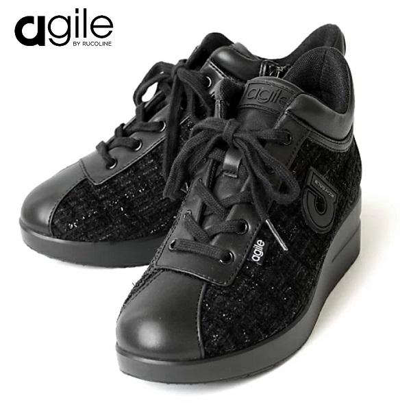 あ*え様 新品RUCOLINEルコラインヒールアップスニーカー38 RUCOLINE（ルコライン） 靴 アージレ バイ スニーカー agile-018BK