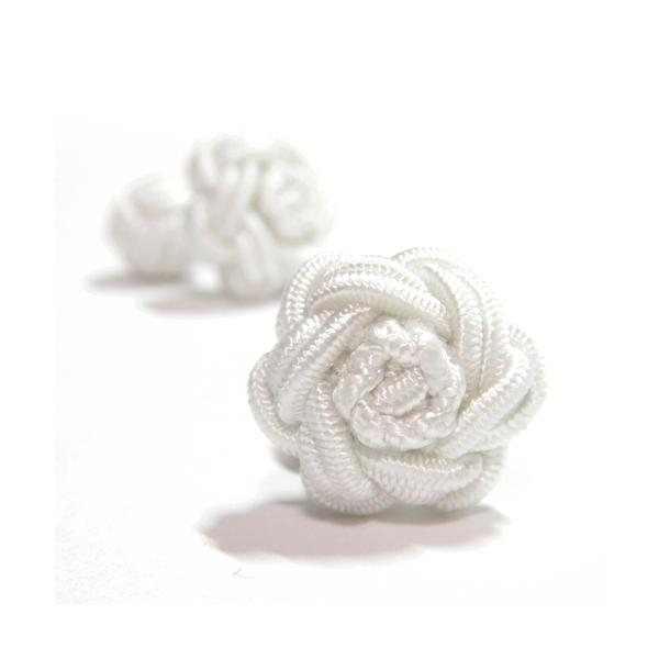フラワーノットゴムカフス (FLOWER CUFFKNOTS ノットカフス)　ホワイト×ホワイト
