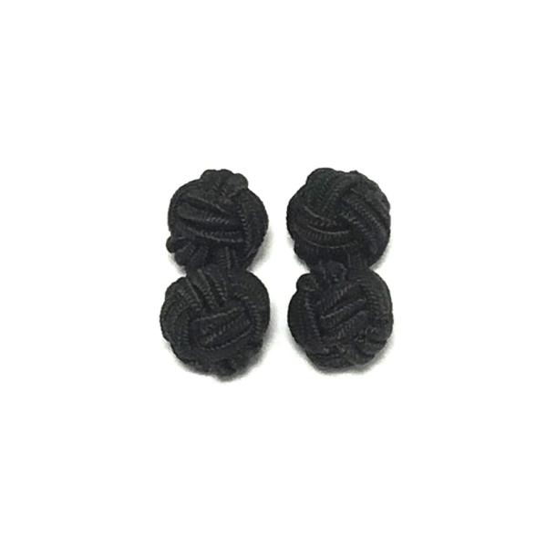 ゴムカフス (Knot Cuff Links カフリンクス　ラバーカフス　カフスボタン) /ブラック