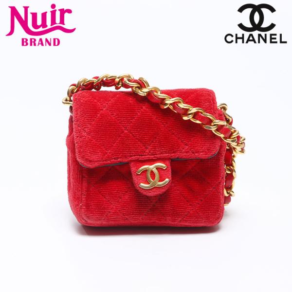 CHANEL（シャネル） ショルダーバッグ ミニミニ ベロア ポーチ レッド