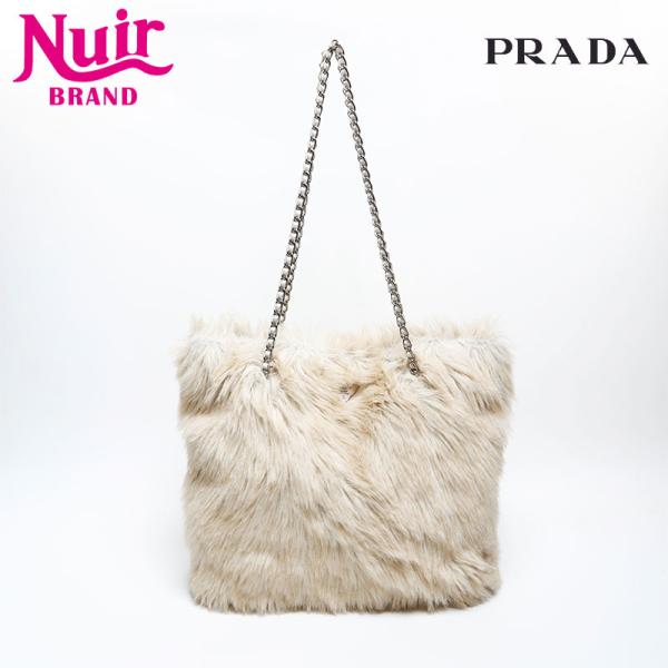 PRADA（プラダ） ショルダーバッグ フェイクファー ホワイト : NUIR