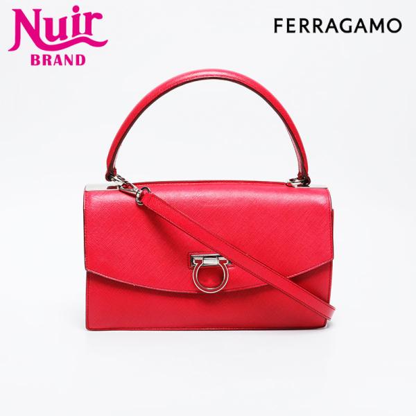 サルヴァトーレフェラガモ ガンチーニ トリフォリオ 2WAYハンドバッグ ピンク サルヴァトーレフェラガモ ガンチーニ トリフォリオ 2WAYハンドバッグ