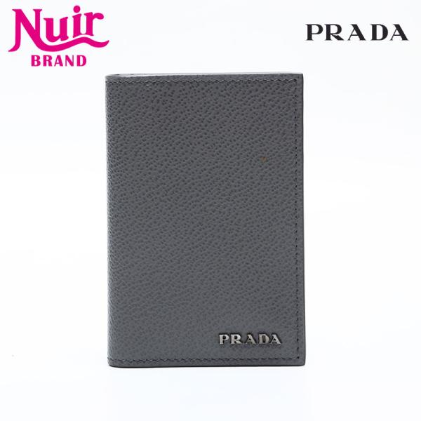 PRADA（プラダ） カードケース サフィアーノ レザー グレー【中古