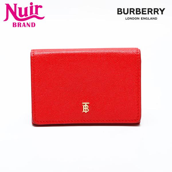 BURBERRY　レッド レザー 三つ折り財布 BURBERRY バーバリー 三つ折り財布 レザー TB モノグラム レッド