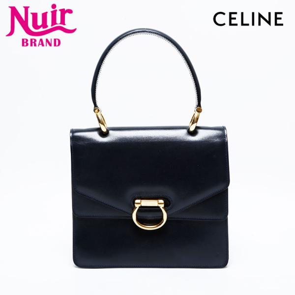CELINE セリーヌ ハンドバッグ レザー ガンチーニ ダブル