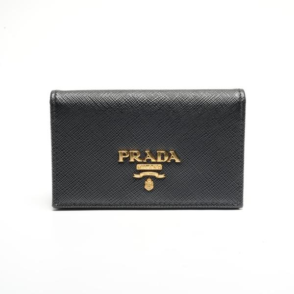 【美品】PRADA ラウンド ケース 黒 レザー PRADA プラダ カードケース レザー ロゴ ブラック : NUIR VINTAGE