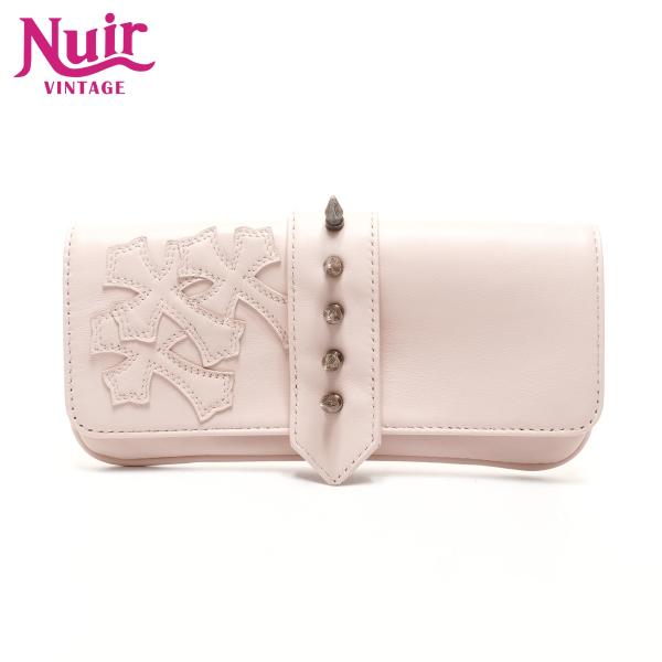 クロムハーツ CHROME HEARTS 長財布 レザー セメタリークロス パッチ