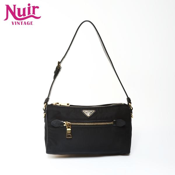 ★最終価格★SALE【5oe5523-h】プラダ ショルダーバッグ ナイロン ブラック シルバー金具【中古】レディース PRADA（プラダ） ショルダーバッグ ナイロン ワンショルダー ブラック