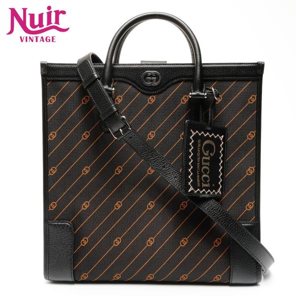 ゆぅ☆GUCCI ブラック トートバッグ ビジネスバッグ GUCCI 手さげ