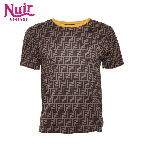 FENDI ヴィンテージ ズッカ柄 半袖Tシャツ サイズ40 FENDI（フェンディ） 半袖Tシャツ コットン ズッカ柄 XS ブラウン