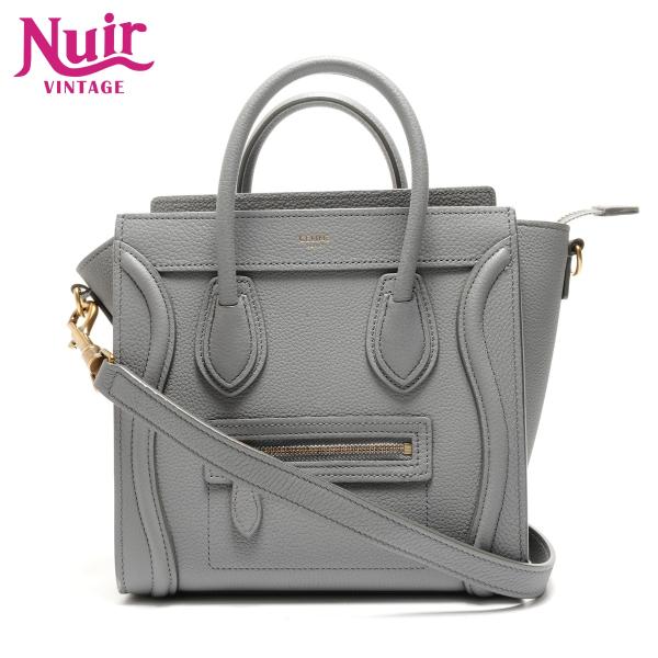 CELINE（セリーヌ） ハンドバッグ ナノ レザー ラゲージ 2way グレー