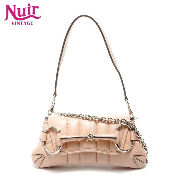 GUCCI（グッチ） ショルダーバッグ ホースビット レザー ピンク【中古