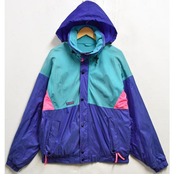 90s Columbia コロンビア ナイロン ジャケット シティボーイ M Columbia（コロンビア） ヴィンテージ 1990年代 薄手 フード付き