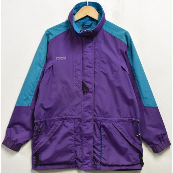 KOREA製 ヴィンテージ 1990年代 Columbia コロンビア ナイロンジャケット Double Whammy アウトドア ブルゾン ジャンバー マウンテン レディースM(26510