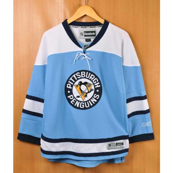 Reebok リーボック Nhl Pittsburgh Penguins ピッツバーグ ペンギンズ ホッケーシャツ ユニフォーム ライトブルー レディースl相当 Buyee Buyee Japanese Proxy Service Buy From Japan Bot Online