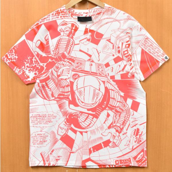 BOUNTY HUNTER バウンティハンター 半袖Tシャツ ホワイト×ネオン