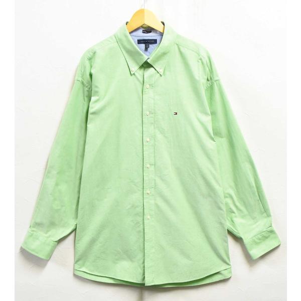 ビッグサイズ トミーヒルフィガー ボタンダウン 長袖シャツ オックスフォード パステルグリーン系 3XL相当(41801