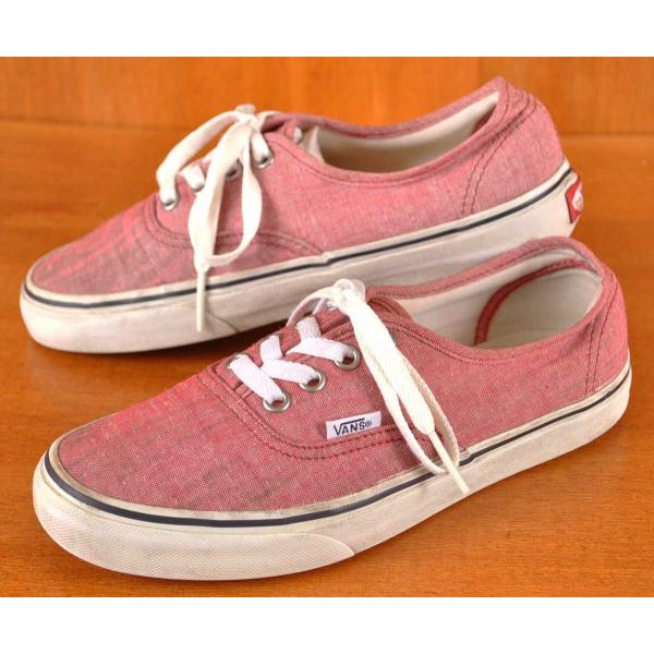 USA企画 VANS バンズ Authentic オーセンティック キャンバスデッキシューズ オックスフォードレッド キャンバス 23.0cm(2038