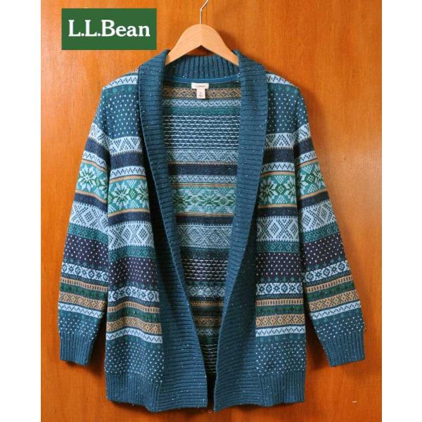 L.L.Bean（エルエルビーン） 羽織型 ショールカラー コットン ニット 