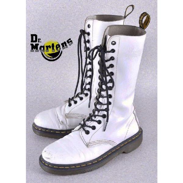 Dr.Martens/ホワイト/アイボリーロングブーツ レースアップ　24cm Dr.Martens/ホワイト/アイボリーロングブーツ レースアップ24cm