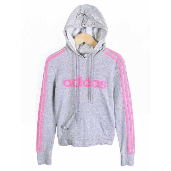 Sale Adidas アディダス プルオーバー 薄手スウェットパーカ 霜降りグレー ピンク レディースxs 古着雑貨ペンギントリッパー 通販 Yahoo ショッピング