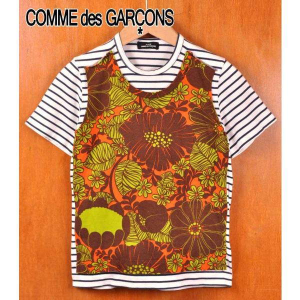 tricot COMME des GARCONS トリコ コム・デ・ギャルソン タンクトップ重ね着風切り替え 半袖Tシャツ レディースS相当(17496