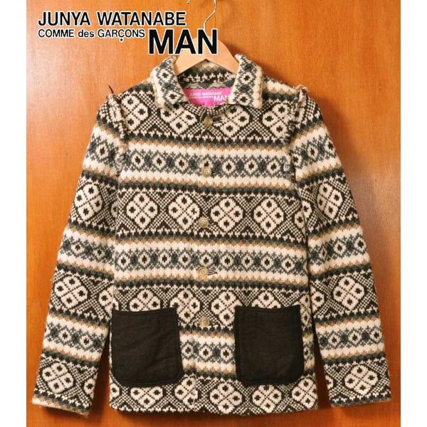 レアJUNYA WATANABE MAN ギャルソン アンゴラニットJKT L レアJUNYA WATANABE MAN ギャルソン アンゴラニットJKT L