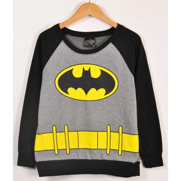 DC COMIC BATMAN バットマン 騙し絵 スウェット グレー×ブラック