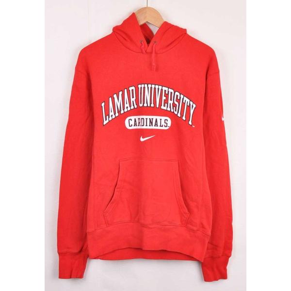 NIKE（ナイキ） プルオーバー カレッジ スウェット パーカ レッド ロゴ