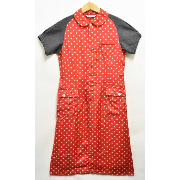 希少 美品 00年製 トリココムデギャルソン 千鳥柄 ウール シャツワンピース