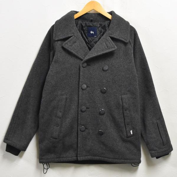 STUSSY ステューシー Pコート ピーコート ウール ダークグレー