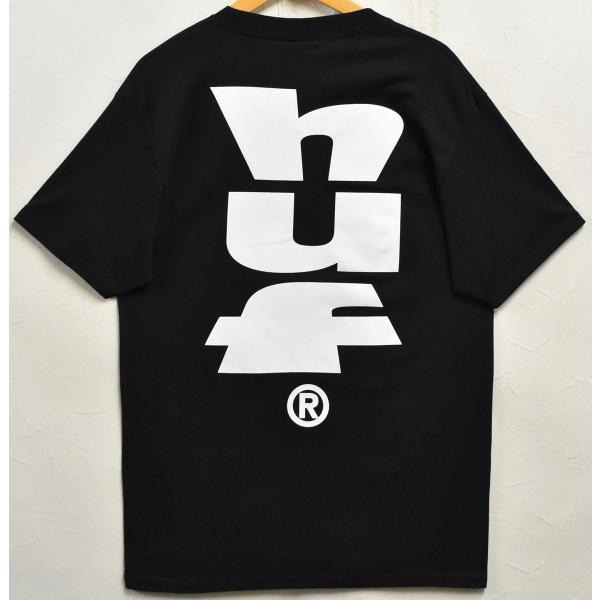【アウトレット】未使用品 展示品 HUF ハフ 半袖Tシャツ ロゴプリント ブラック メンズM 新品(44037