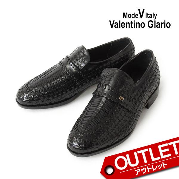 【アウトレット】バレンチノグラリオ スリッポン ローファー メンズ  日本製 本革 54 ValentinoGlario【返品交換不可】