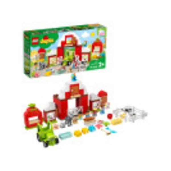 LEGO DUPLO Town Barn, Tractor ＆ Farm Animal Care 10952 Playset with People Figures and Cute Pony, Pig, Dog, Sheep, Cow, Calf, Rooster and Chicken Toy