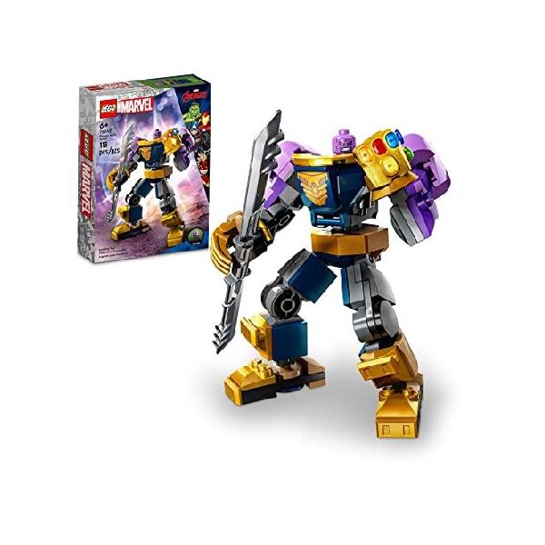 LEGO Marvel Thanos Mech Armor 76242, Avengers Action Figure Set, Building Toy with Infinity Gauntlet ＆ Stones, Collectable Super Hero Gift for Boys a