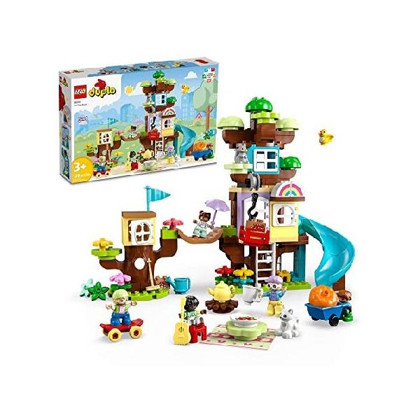 LEGO DUPLO 3in1 Tree House 10993 Creative Building Toy for Toddlers, Includes 8 Figures for Teaching Social Skills, Playing Together and Group Play, G