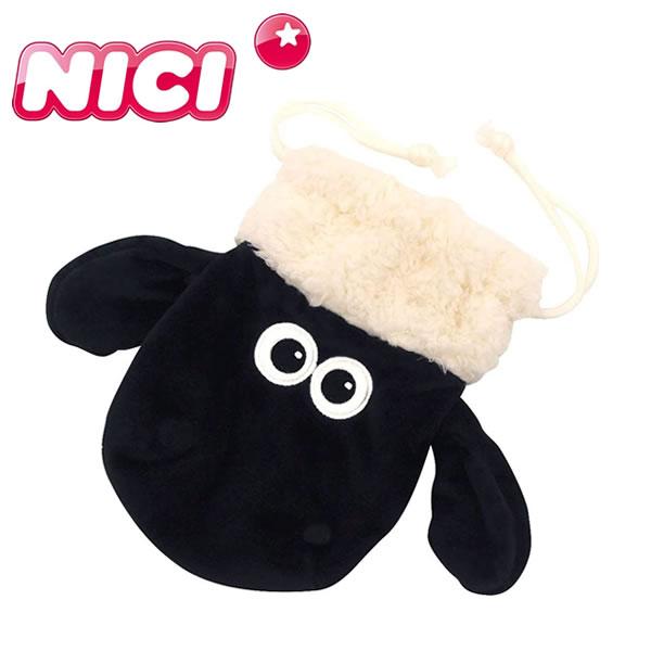 NICI ニキ Figurine Mini Pouchフィギュアフェイスポーチ ひつじのショーン 909388 巾着 コスメポーチ ダイカット アニマル かわいい 人気 おすすめ プレゼント