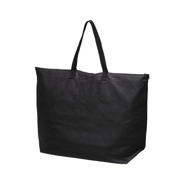 不織布バッグ マチ・ファスナー付き 大5枚・ブラック サンナップ FB