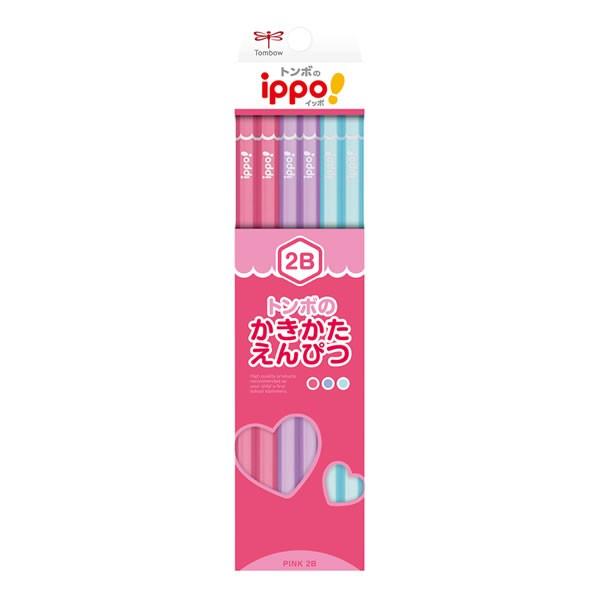トンボ鉛筆 ippo! かきかたえんぴつ 2B プレーン 【ピンク】 2308 KB